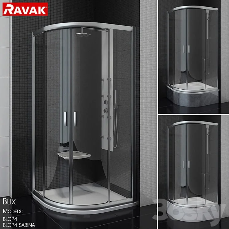 Semi-circular shower cabins Ravak BLIX